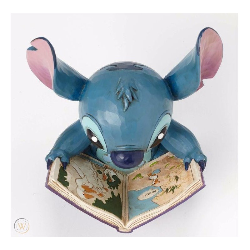 Statuette résine STITCH avec son livre d'histoire de canards - Jim Shore - Enesco