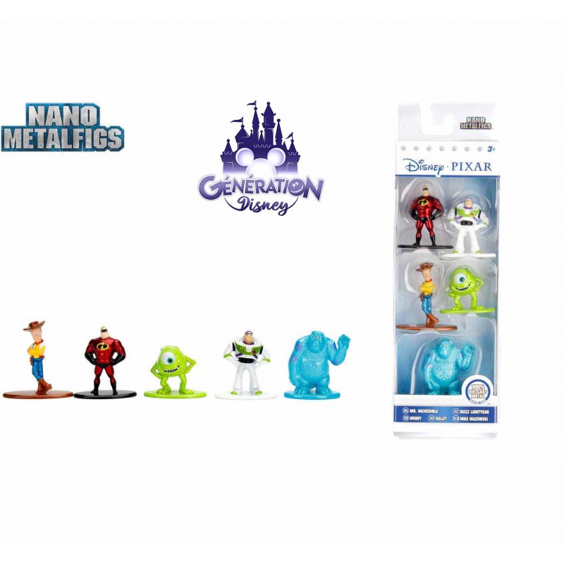 Lot de 5 figurines Nano Metalfigs - Disney Pixar