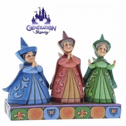 Statue résine des 3 fées marraines d'Aurore "Royal Guests" Enesco by Jim Shore