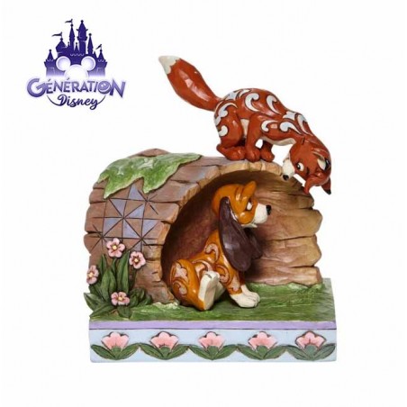 Statuette résine Rox et Rouky "Unlikely Friends" 14cm - Enesco by Jim Shore