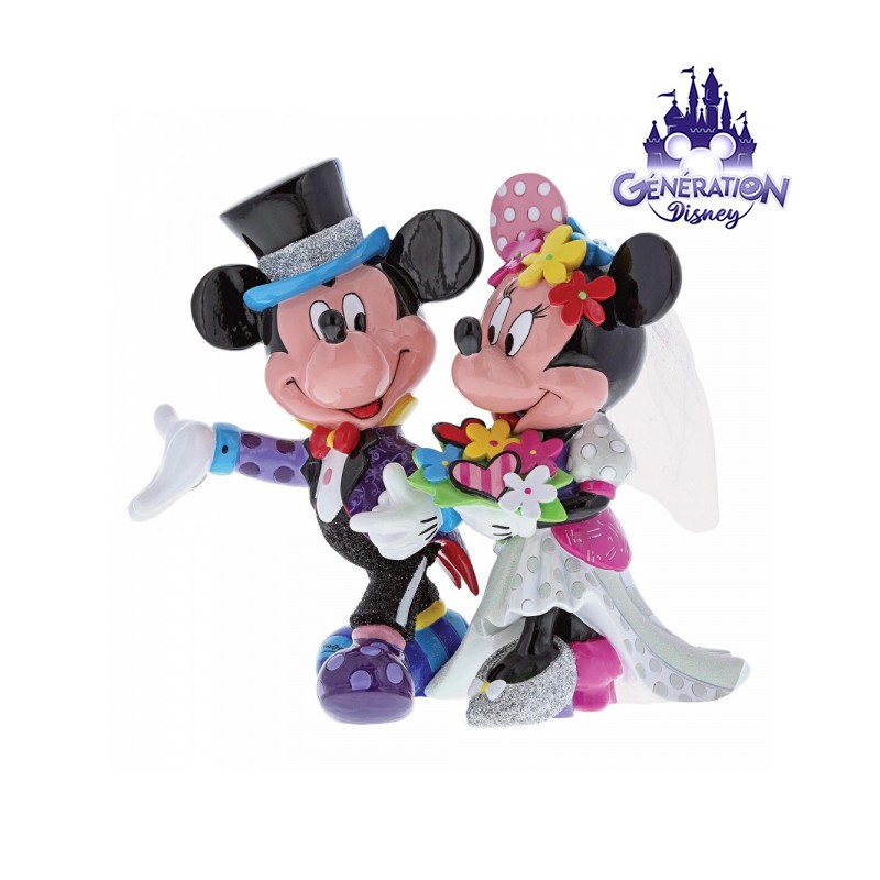 Figurines résine Mickey et Minnie mariés - Enesco by Britto
