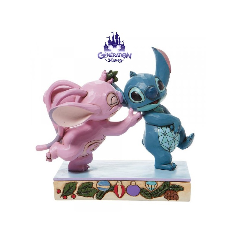 Statue résine Stitch et Angel Noël "Mistletoe Kiss" - Enesco by Jim Shore