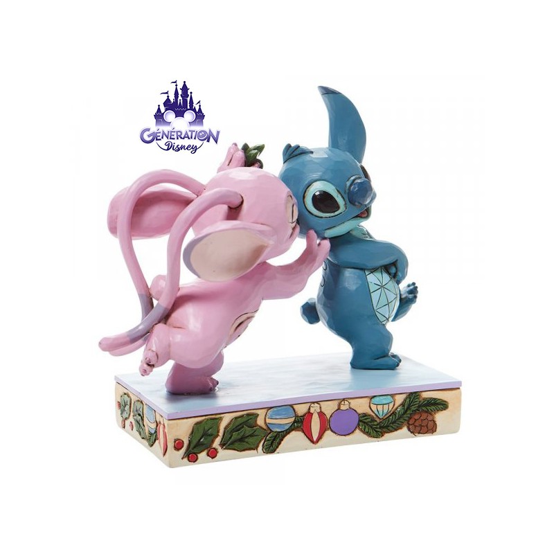 Statue résine Stitch et Angel Noël "Mistletoe Kiss" - Enesco by Jim Shore