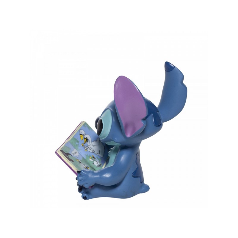 Statuette résine STITCH avec son livre d'histoire de canards