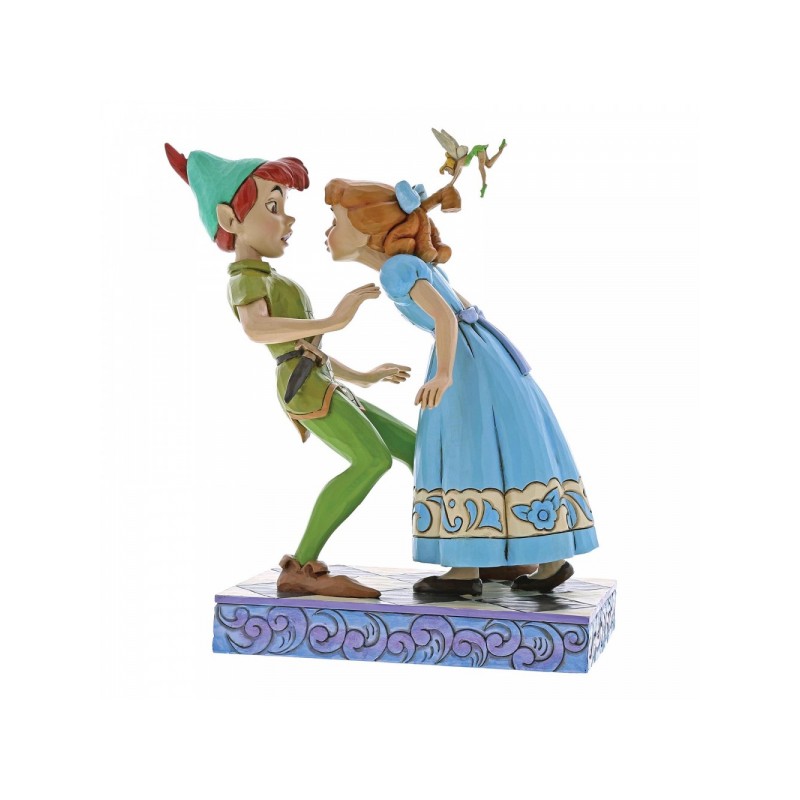 Statuette résine Wendy essayant d'embrasser Peter Pan (An unexpected kiss)